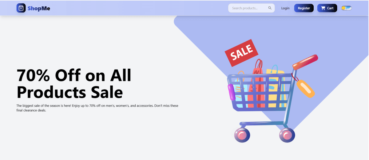 🛍️ ShopMe — A Full-Stack E-commerce Experience for Fashion